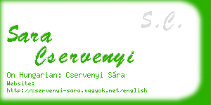 sara cservenyi business card